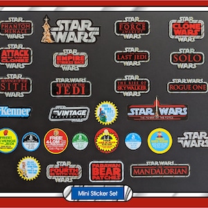 Star Wars The Vintage Collection von Kenner Spielzeug Logo und Mail away Angebot Logo Mini Vinyl Sticker Set von 28