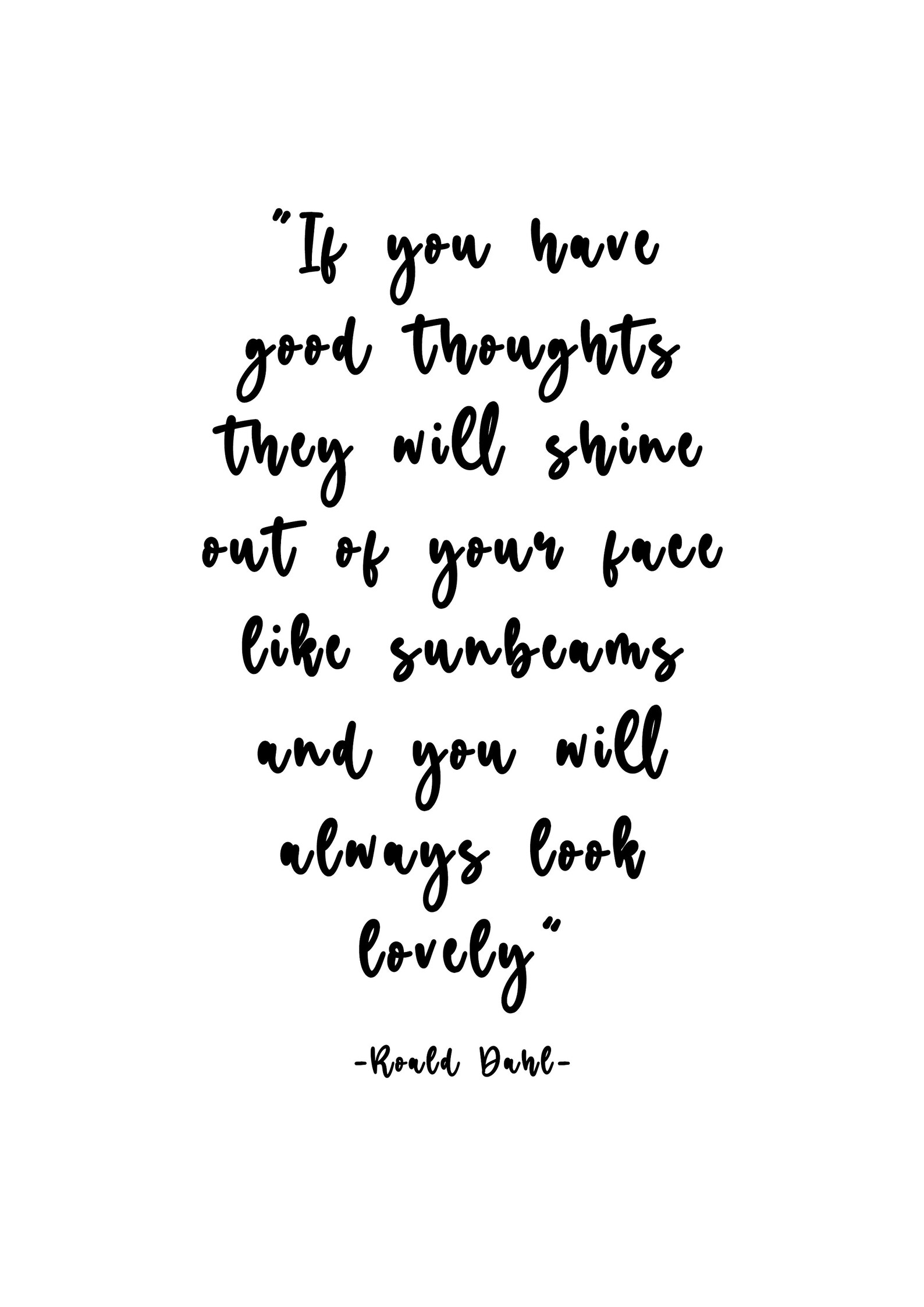 Roald Dahl Quote Print Happy Sunbeams Happiness Sun Happy | Etsy