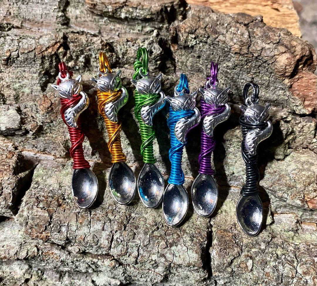 Fox Wire Wrapped Spoon Necklace and Keychain