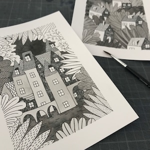 Carte A5 / Le Manoir (15x21cm postcard : the mansion)