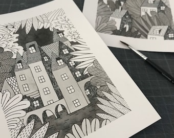 Mapa A5 / Le Manoir (postal de 15x21cm : la mansión)