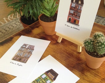 Tarjetas / Casas con entramado de madera (postales con casas con entramado de madera)