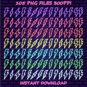 Blitz Neon, Blitz, Blitz Bündel, Blitz Clipart, Sublimation Design, 105 Dateien png, digitaler Download