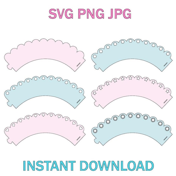 Cupcake wrappers | Cutting templates | For cutting | svg png jpg | Digital download