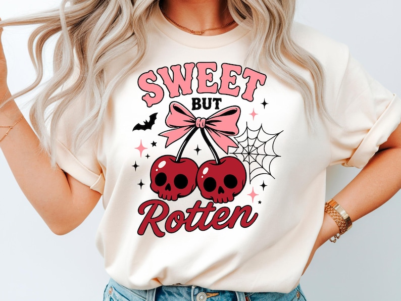 Sweet but Rotten SVG Sublimation Design With Skull Cherries and Ribbon ...