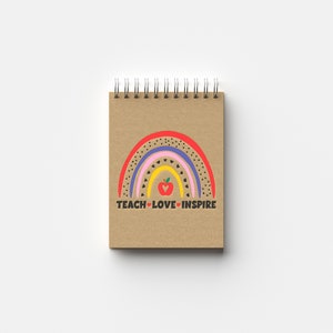 Teach Love Inspire Boho Rainbow Teacher Life Vector - Etsy