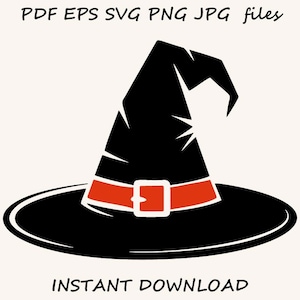Chapéu de Bruxa SVG – Clipart de Chapéu de Bruxa de Halloween – Arquivo de Corte de Chapéu Mágico para Cricut e Sublimação