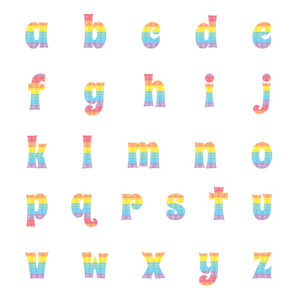 Pop It Alphabet Pastel Full Alphabet Pastel Pop It Numbers Etsy