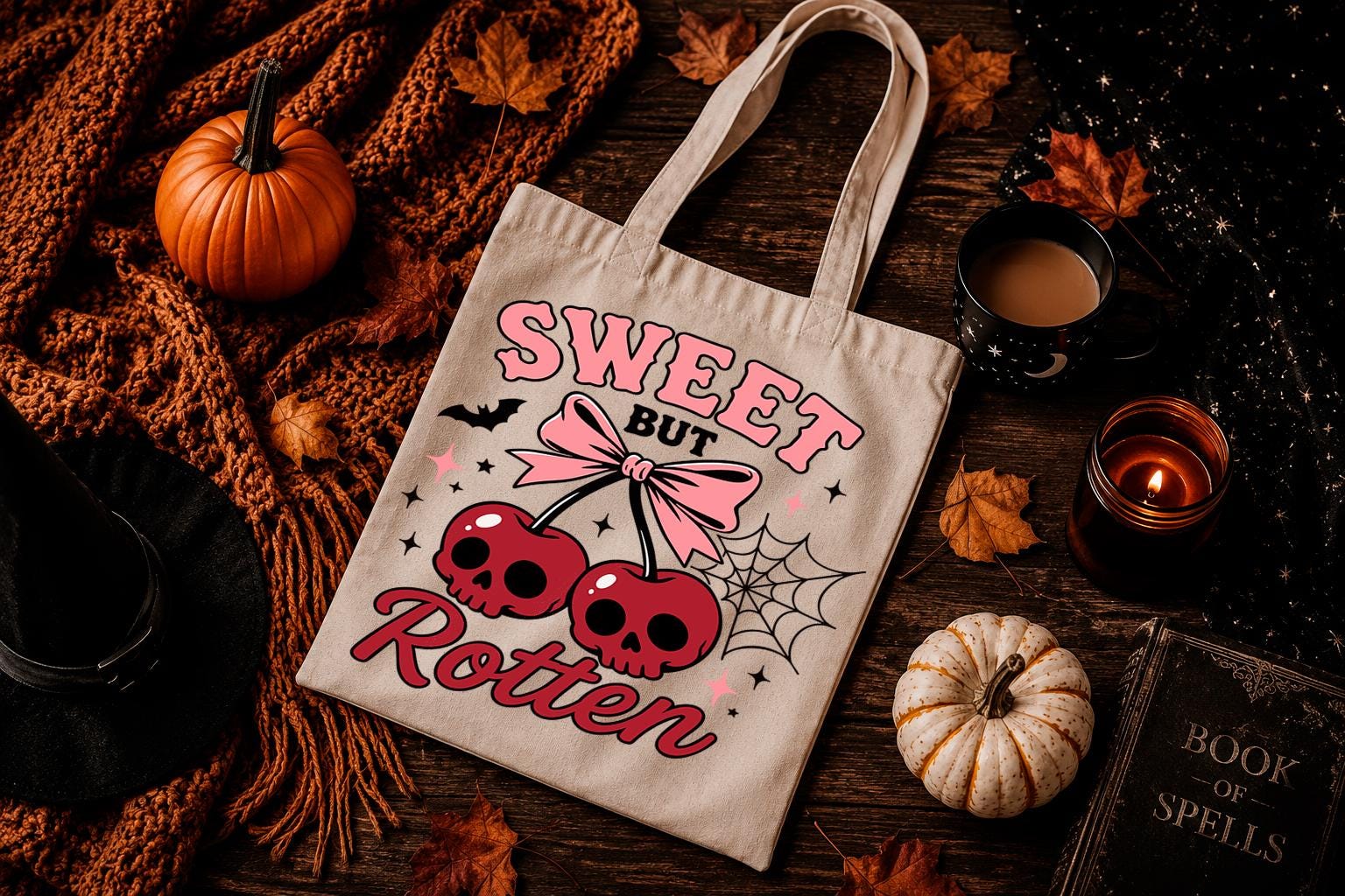 Sweet but Rotten SVG Sublimation Design With Skull Cherries and Ribbon ...