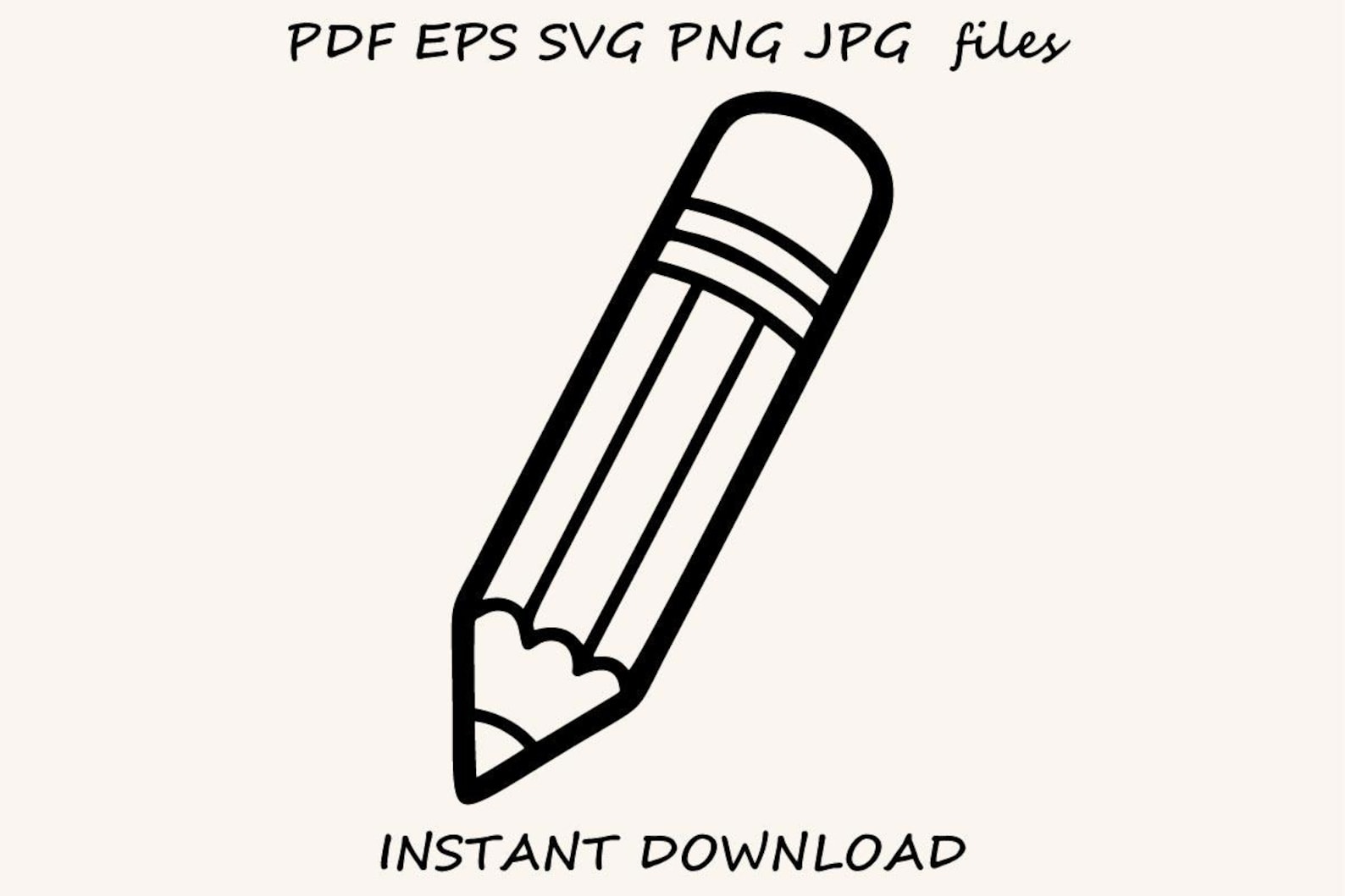Pencil Outline SVG – Back to School Clipart, Cut File - Etsy Canada