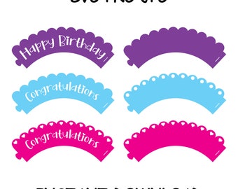 7 Butterfly Cupcake Wrapper Templates SVG DXF Vector Digital Etsy