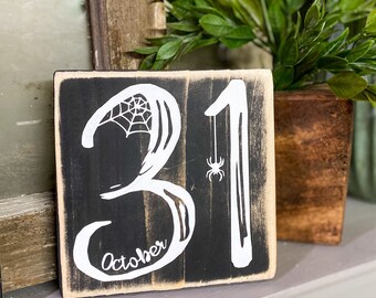 Halloween 3D Wood Sign Halloween Decor Tiered Tray Sign Farmhouse October 31 Sign Coffee bar October 31