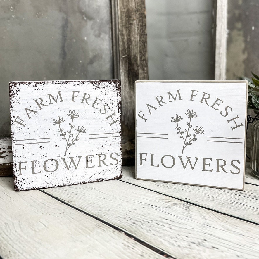 Farm Fresh Flowers Sign Spring Wood Decor Fresh Cut Flowers Etsy