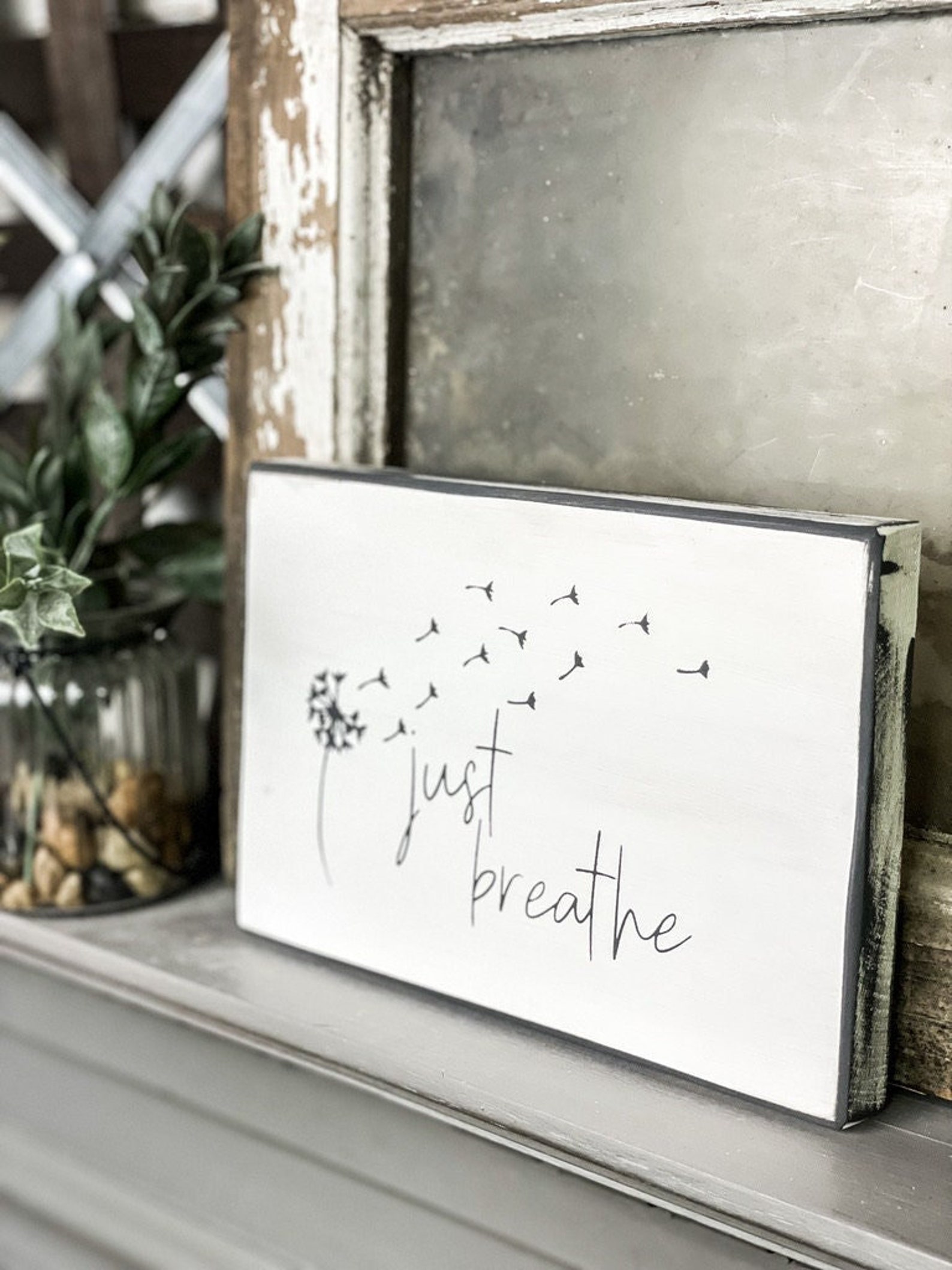 Just Breathe Wall Art Dandelion Wall Art Decor Kindness Etsy