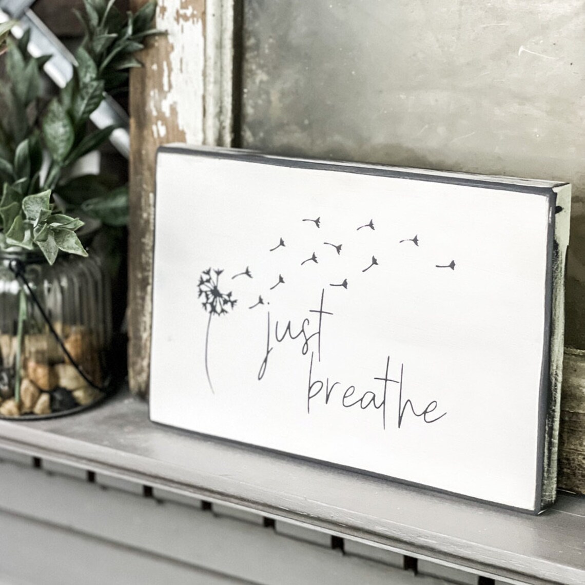 Just Breathe Wall Art Dandelion Wall Art Decor Kindness Etsy