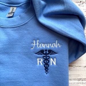 Nurse Sweatshirt-Custom Embroidered Sweatshirt-RN Sweatshirt-Nursing Student-Nurse Gift-Nursing Sweatshirt-Nurse Graduation Gift-NICU Nurse