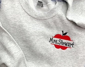 Teacher Sweatshirt-Teacher Shirts-Teach Sweatshirt-Custom Embroidered Sweatshirt-Teacher Gifts-Custom Sweatshirt