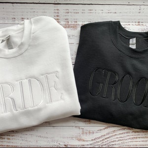Bride Sweatshirt-Wedding Gift-Embroidered Sweatshirt-Bride Crewneck-Wifey Sweatshirt-Mrs Sweatshirt-Custom Embroidered Sweatshirt-Engagement