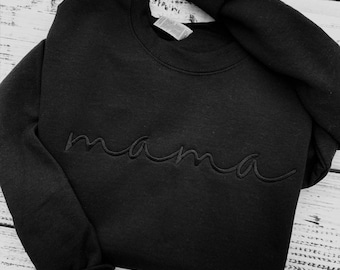 Mama Sweatshirt-Mama Embroidered Sweatshirt-Custom Embroidered Sweatshirt-Mother&#39;s Day Gift-Crewneck Sweatshirt-Gift for Mom-Mom Sweatshirt