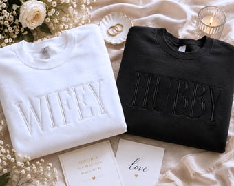 Bride Sweatshirt-Wedding Gift-Embroidered Sweatshirt-Bride Crewneck-Wifey Sweatshirt-Mrs Sweatshirt-Custom Embroidered Sweatshirt-Engagement