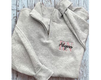 Nurse Graduation Gift Sweatshirt, Embroidered Quarter Zip, New Nurse Gift, Personalized RN Crewneck, Nursing School Grad Gift