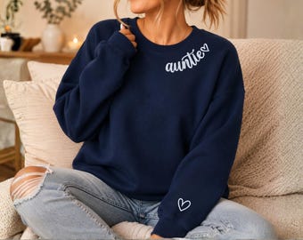 Pregnancy Announcement Auntie Sweatshirt, Surprise Auntie Gift, Personalized Auntie Crewneck, Promoted to Auntie Gift, Baby Announcement