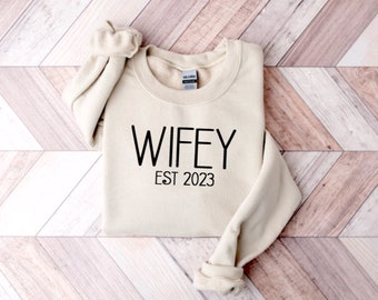 Wifey Sweatshirt-Embroidered Sweatshirt-Bride Sweatshirt-Future Mrs Sweatshirt-Mrs Sweatshirt-Custom Embroidered Sweatshirt-Wife Sweatshirt