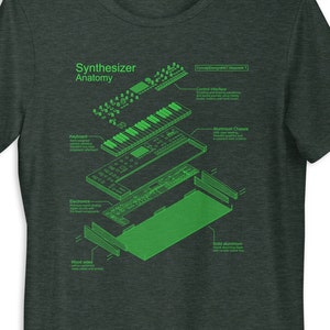 Synthesizer anatomy T-Shirt for synth musician and music producer