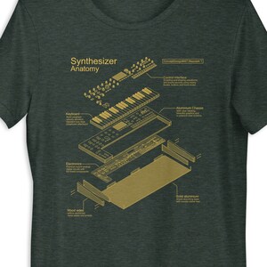 Synthesizer anatomy T-Shirt for synth musician and music producer