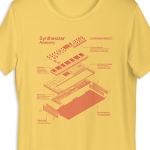 Synthesizer anatomy T-Shirt for synth musician and music producer