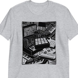 Synthesizer Art T-Shirt for Electronic Musician