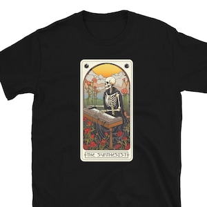 Carta del tarot sintetizador para músico electrónico y camiseta de sintetizador.