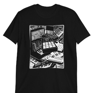 Synthesizer Art T-Shirt for Electronic Musician