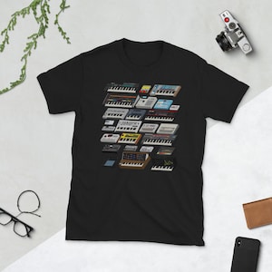Synths and Drum Machine Collector T-Shirt for Synthesizer Lover