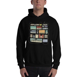 Synthesizer and Drum Machine electronic musician dj  Hoodie - Hooded Sweatshirt