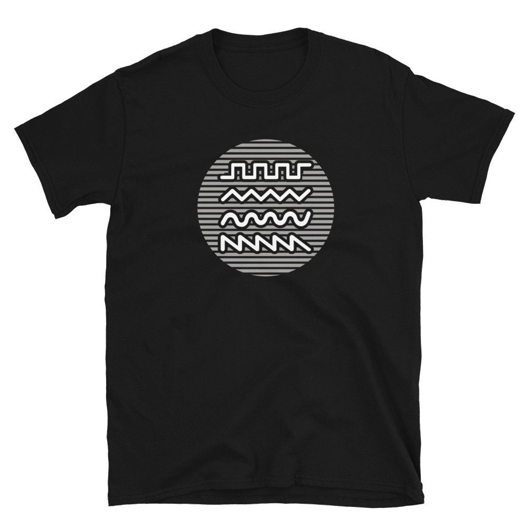 Bees Knees Tees T-Shirt Uomo Waveforms Synthesiser | 100% Cotone, Vestibilità Generosa | Stampa Di Qualità