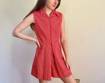 60's red and white polkadot play suit (medium)