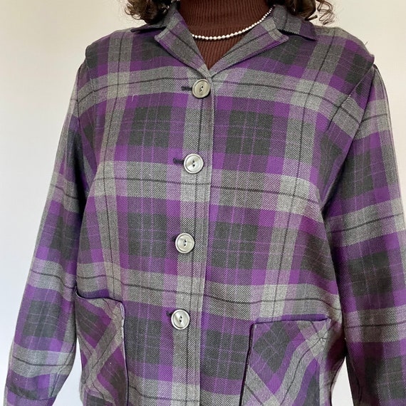 Purple Pendleton plaid chore coat (XL) - image 4