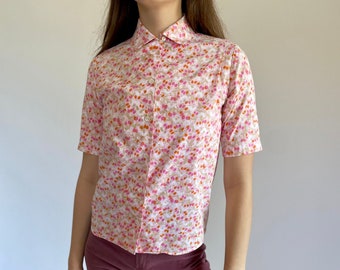 60s birds and berries blouse (extra small)