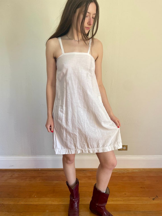 Antique 1920s white cotton slip dress (XS)