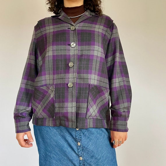 Purple Pendleton plaid chore coat (XL) - image 1