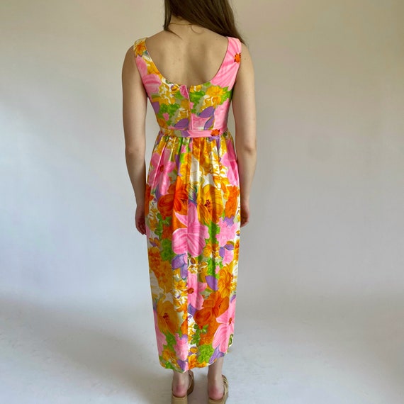 1960s sun fashions tropical maxi dress (size xs) - image 3