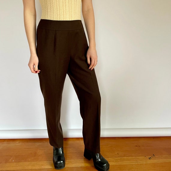 Chocolate brown Italian wool blend trousers | wom… - image 1