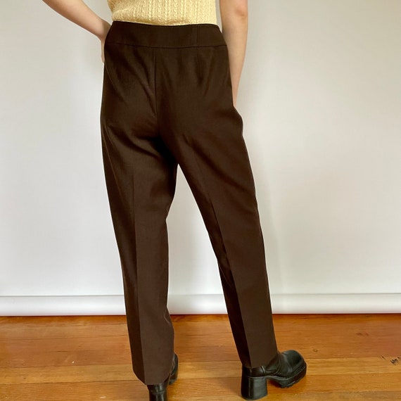 Chocolate brown Italian wool blend trousers | wom… - image 4