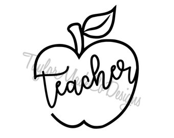 Download Teacher Apple Svg Etsy