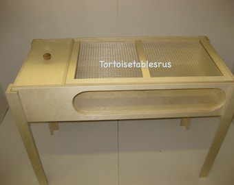 Handmade  Indoor Tortoise Table New with viewing window lid and legs 40''x19''x8'' We only ship to UK mainland