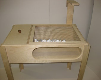 New  Indoor starter tortoise table with window lid and legs 30''x19''x8''