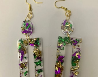 Mardi Gras earrings