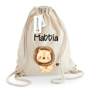 Sac à dos en coton biologique lourd, personnalisable avec nom ou initiales pour salle de sport, maternelle, change, sac à dos