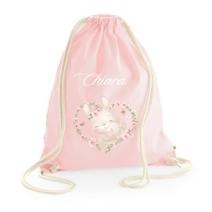 Sac à dos en coton biologique lourd, personnalisable avec nom ou initiales pour salle de sport, maternelle, change, sac à dos